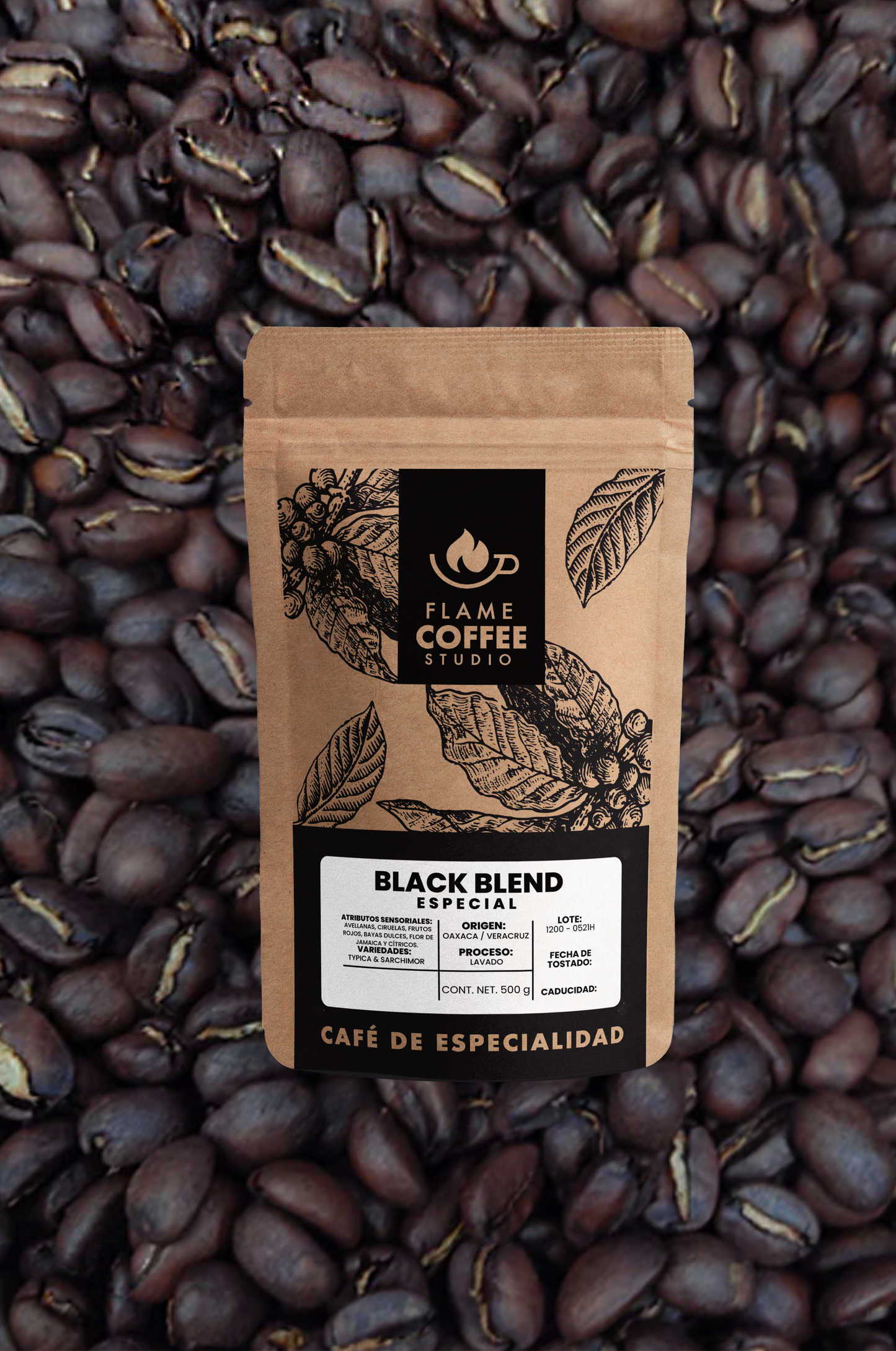 Black Flame Blend Café Tostado Mezcla